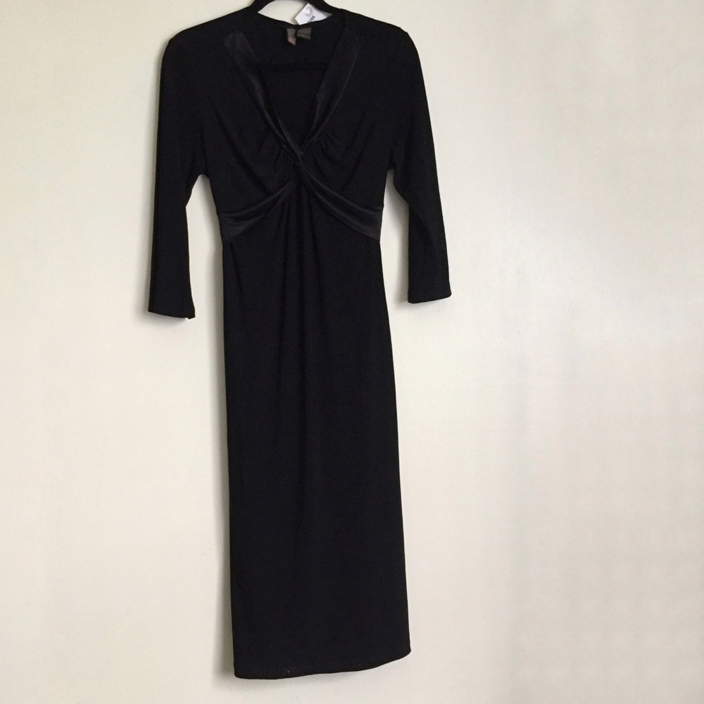 SERENADE BLACK BELTED DRESS L